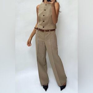 NWT SOLD OUT ZARA BELTED PLAID PANTS